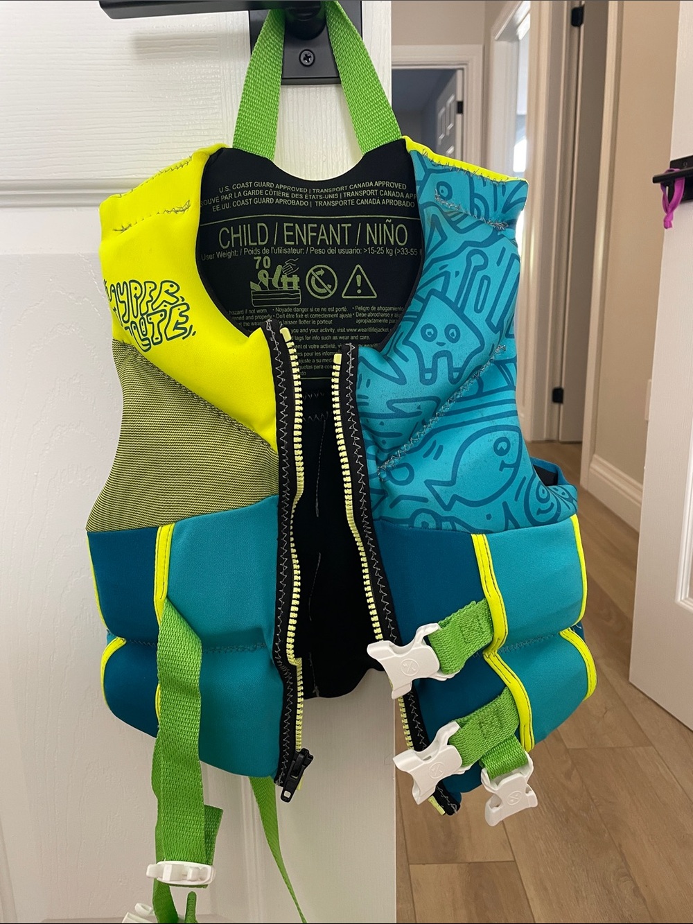 BRAND NEW - Kids Teal & Lime Swim Vest - Child Life Jacket